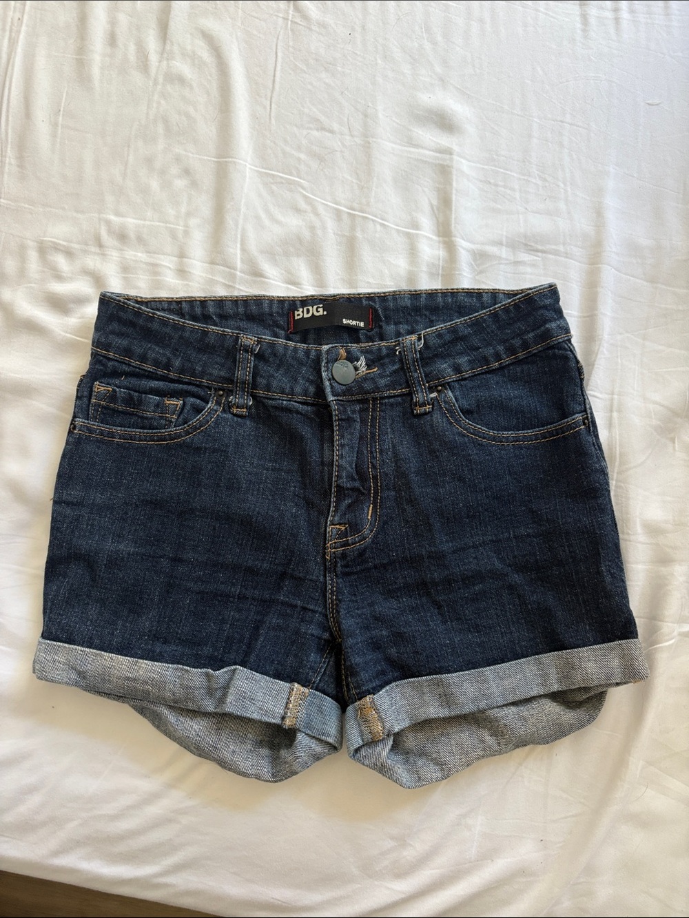 BDG Dark Indigo Roll-Cuff Denim Shorts